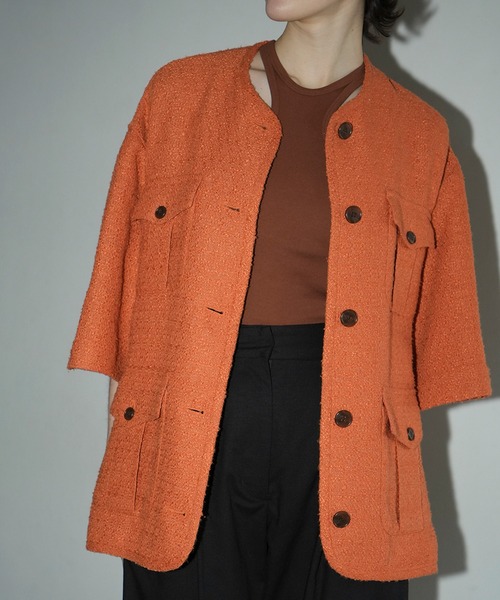 CLANE（クラネ） コート アウター HALF SLEEVE TWEED JACKET