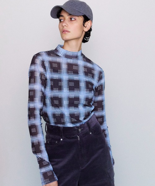 MAISON SPECIAL tシャツ Tシャツ FOCUS Checkered Turtleneck Tops  
