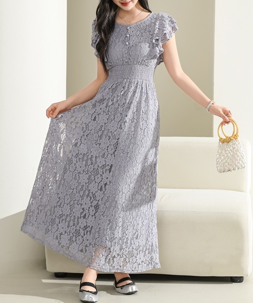 Lace Ladies（レースレディース） ワンピース 半袖 花柄 総レース