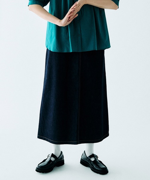 美品LA MARINE FRANCAISE マリンフラセーズ　インディゴスカート 美品LA MARINE FRANCAISE マリンフラセーズ インディゴスカート