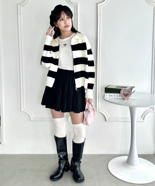 も*け様 CHOPOVA LOWENA ボーダーセーター カーディガン　Mサイズ fit=scale-down,w=1200