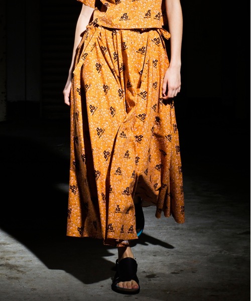 ロング スカート FLOCKED PRINT LONG SKIRT