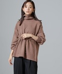 ニット セーター ウエストドロストタートルワイ...の詳細画像1