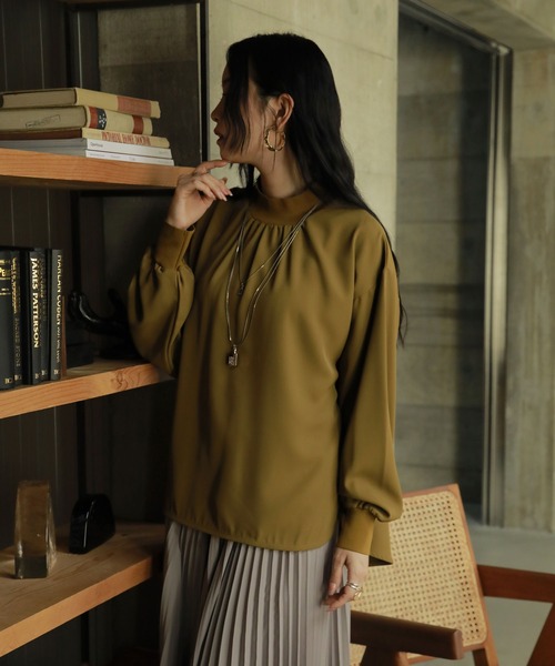 OTONA ブラウス シャツ ハイネックブラウス レディース