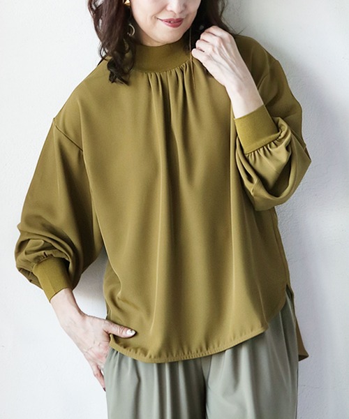 OTONA ブラウス シャツ ハイネックブラウス レディース