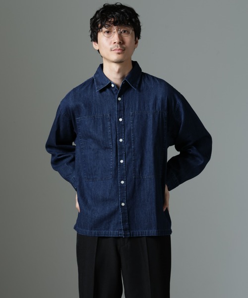 PROVKE デニムシャツ シャツ NORMANBROS別注 ワイドポケット デニムシャツ メンズ