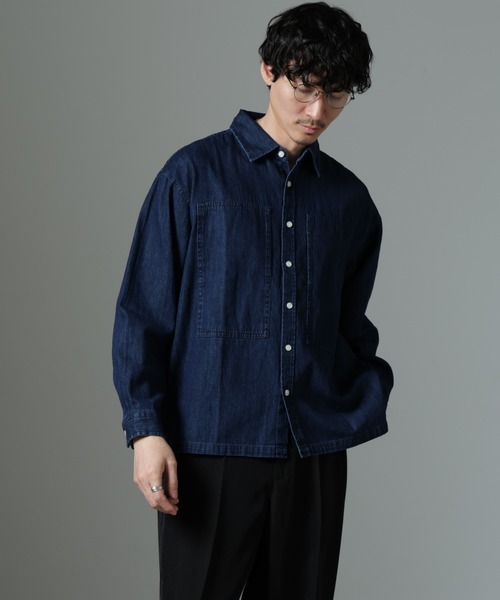 シャツ NORMANBROS別注 ワイドポケット デニムシャツ メンズ