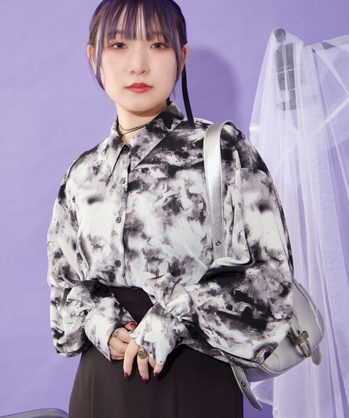 売れ筋商品|||アンナ フィールド シャツ レディース トップス Blouse - black/blue AZUL BY MOUSSY | 【窪塚洋介さん着用アイテム】C/Tテックドッツ