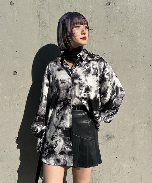 Mavie..7 柄シャツ ブラック Free サイズ Mavie..7】《新色登場》柄シャツ（シャツ/ブラウス）｜Mavie..7