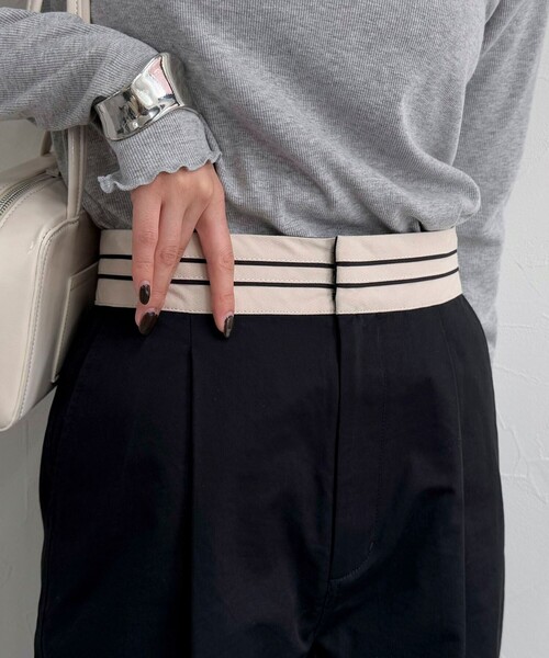 fredy emue チノタックパンツ 黒 38号 fredy emue（フレディエミュ）の「チノタックパンツ（チノパンツ
