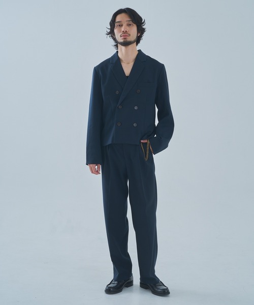noen ミリタリーツイルダブルジャケットNAVY Noen（ノエン） ジャケット テーラードジャケット ミリタリーツイル
