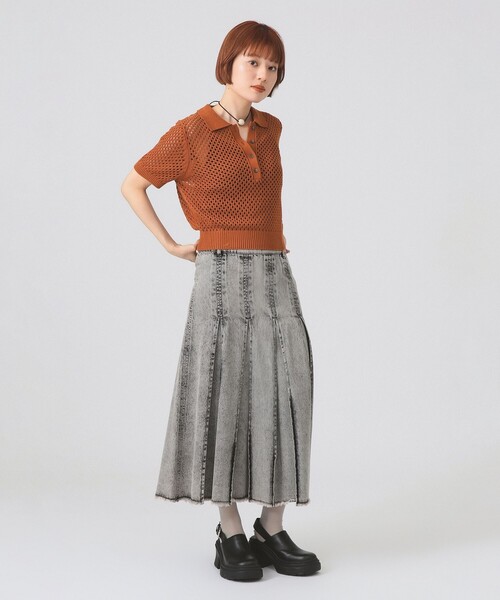 Ray BEAMS ポロシャツ ポロ メッシュ ニット レディース