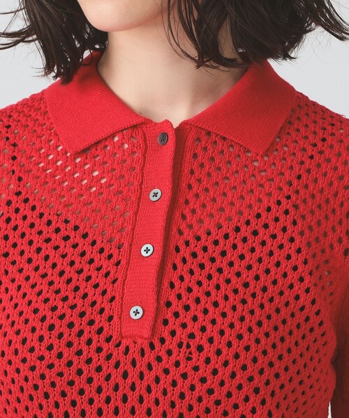 Ray BEAMS ポロシャツ ポロ メッシュ ニット レディース
