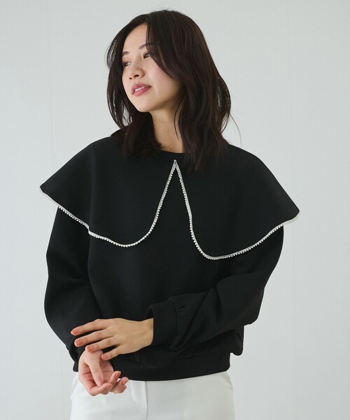 tシャツ パール大衿プルオーバー レディース