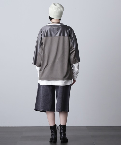 ROSE BUD tシャツ (OKIRAKU×ROSEBUD)メッシュフットボールT
