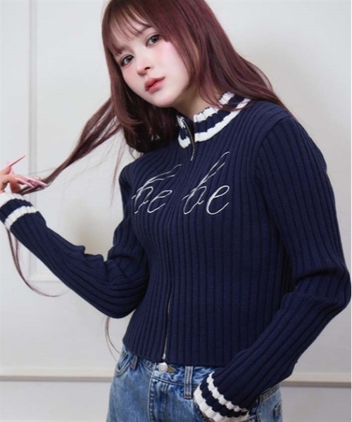 Fickle Bebe カーディガン bebeショートジップニット