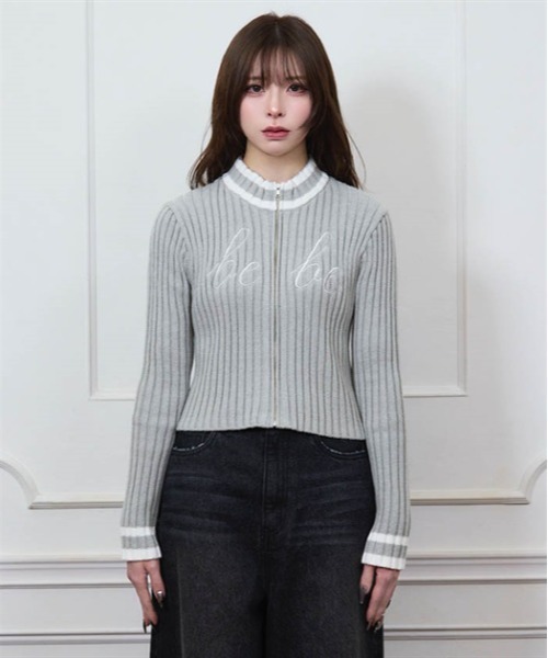 カーディガン ｂｅｂｅショートジップニット レディース Fickle Bebe カーディガン bebeショートジップニット