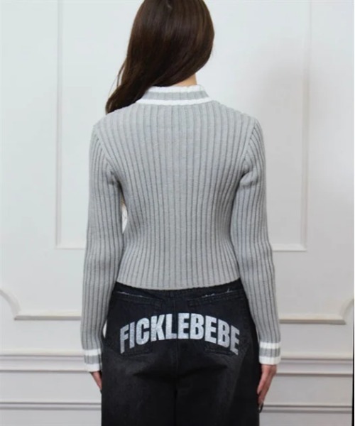カーディガン ｂｅｂｅショートジップニット レディース Fickle Bebe カーディガン bebeショートジップニット