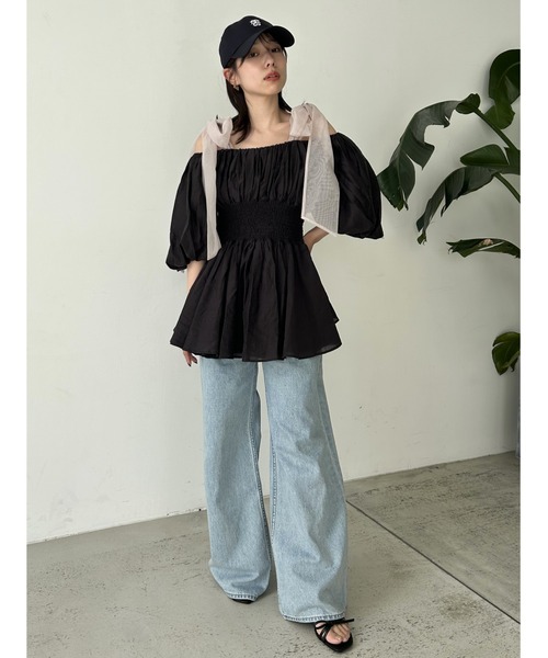「SNIDEL」 半袖ブラウス ONE SIZE ピンク レディース SNIDEL 「SNIDEL」 半袖ブラウス ONE SIZE ピンク レディース