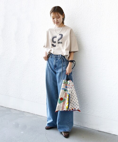 tシャツ 「81BRANCA」「別注」ナップサック付き Phototee set レディース 81BRANCA tシャツ 「SHIPS別注」81BRANCA:5分袖 ロゴ TEE 24SS