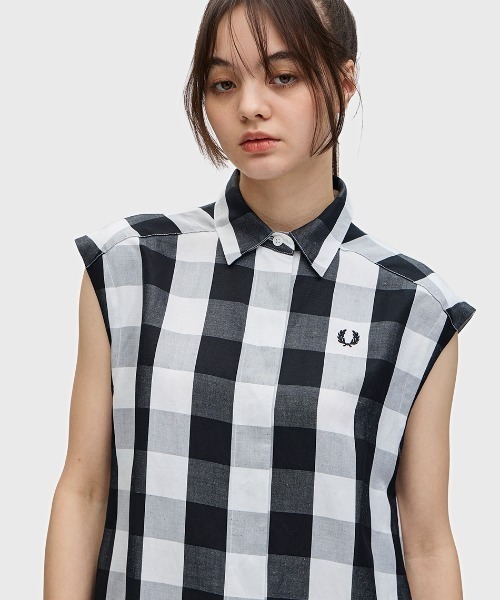 FRED PERRY シャツワンピース Monochrome Check Shirt Dress