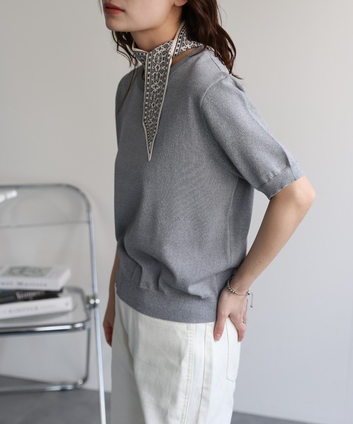 ニット セーター 半袖ラガーニット / 1215170510 レディース URBAN RESEARCH DOORS ニット セーター リンガー半袖ニットT