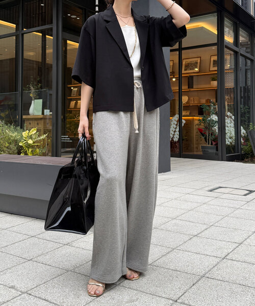 DouDou ジャケット テーラードジャケット 接触冷感5分袖