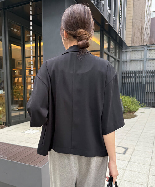 DouDou ジャケット テーラードジャケット 接触冷感5分袖