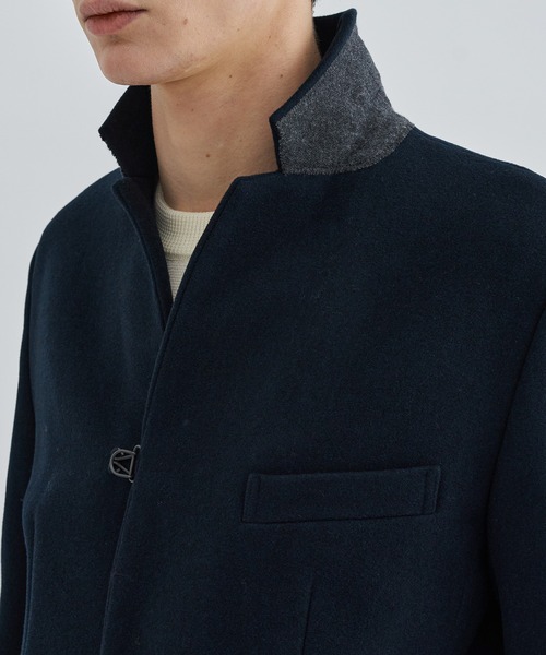 アタッチメント　グラデーションオーバーサイズコート　ネイビーグレー ATTACHMENT（アタッチメント） チェスターコート 2 ネイビー メンズ