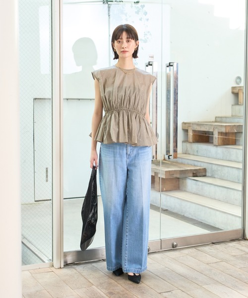 Rouge vif Anna ブラウス シャツ シルバードット刺繍ペプラム