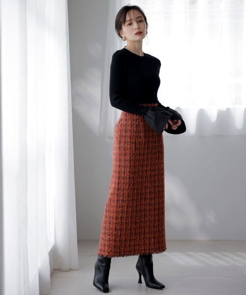 anuans（アニュアンス） タイトスカート MEDIUM ネイビー レディース