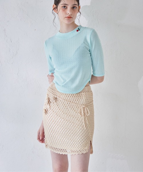 etre loin（エトルワン） スカート Rose crochet mini skirt