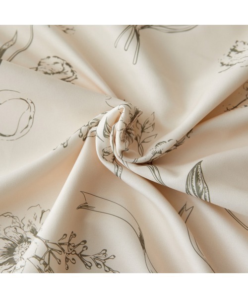 ベッド 寝具 花柄フリル布団カバーセット（セミダブル3点セット