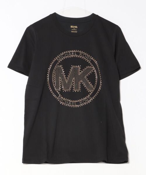 tシャツ ラインストーン MK サークル ロゴ Tシャツ レディース