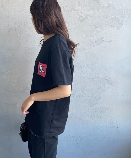 「CHUMS」 半袖Tシャツ X-LARGE ブラック レディース