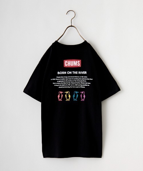 「CHUMS」 半袖Tシャツ X-LARGE ブラック レディース