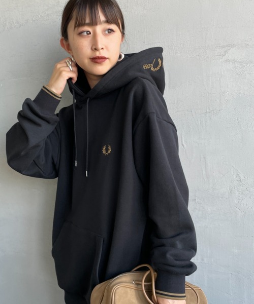 英国製FRED PERRY フレッドペリー フーディパーカー 新品未使用 M FRED PERRY パーカー Tipped Hooded Sweatshirt／フレッドペリー