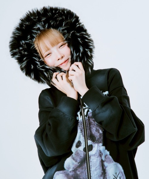 パーカー 「TRAVAS TOKYO/トラバス トーキョー」ファー付きくま耳ZIP