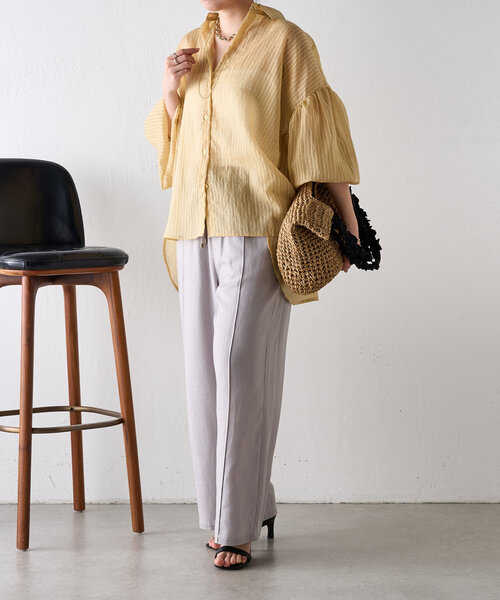 「Jena espace merveilleux」 イージーパンツ 2 グレー レディース_画像3