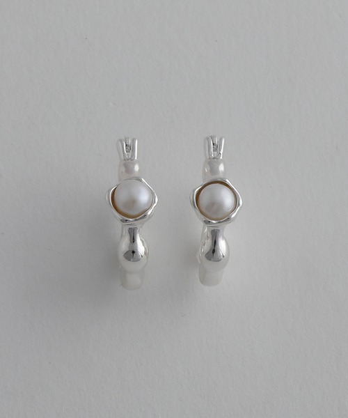 whoseA（フーシー） パール フープ ピアス 「silver925」Pearl