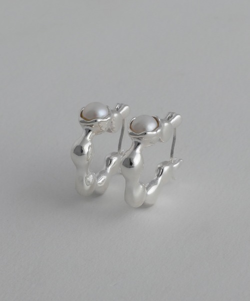 whoseA（フーシー） パール フープ ピアス 「silver925」Pearl