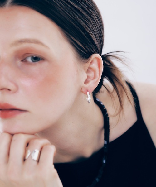 whoseA（フーシー） パール フープ ピアス 「silver925」Pearl