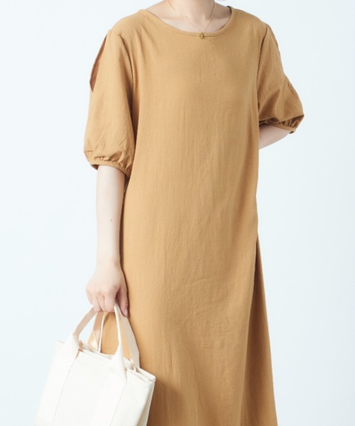 「MAISON BREEZE」 半袖ワンピース 5 パープル レディース_画像3