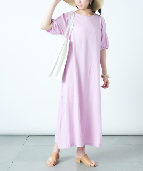 「MAISON BREEZE」 半袖ワンピース 5 パープル レディース_画像5