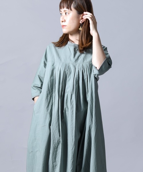 「folka」 「mn」半袖ワンピース ONE SIZE サックスブルー レディース_画像4