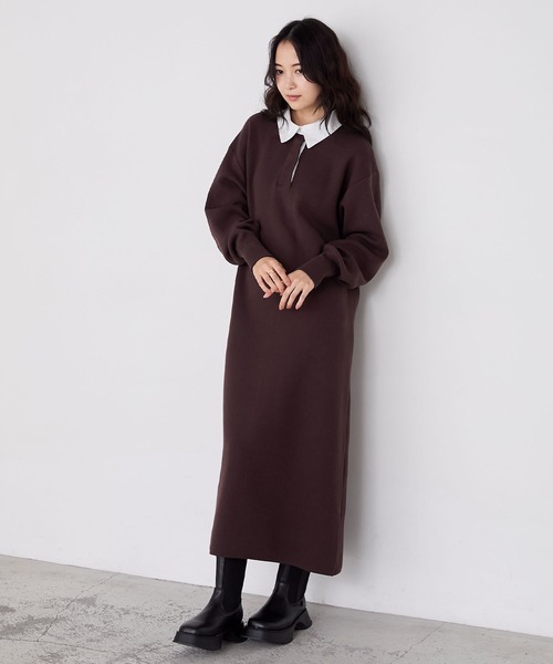 forksy.（フォルクシー） ワンピース 夏 「forksy.」バイカラー衿付き