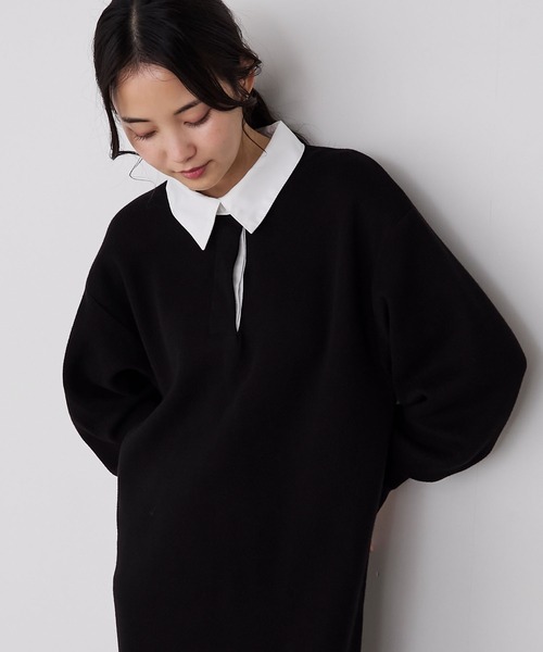 forksy.（フォルクシー） ワンピース 夏 「forksy.」バイカラー衿付き