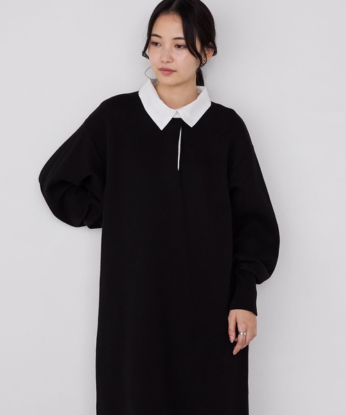 forksy.（フォルクシー） ワンピース 夏 「forksy.」バイカラー衿付き