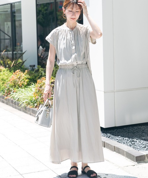 一部WEB限定カラー』『UR TECH SMOOTHLUXE』サイドプリーツ切替ワンピース | アーバンリサーチ ドアーズ(URBAN RESEARCH  DOORS) | マルイウェブチャネル 値下げ中　丈直し済　アーバンリサーチ　ワンピース