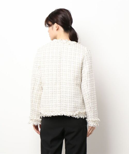 「Jasmine Grandiflorum」 ツイードジャケット FREE ホワイト レディース_画像4